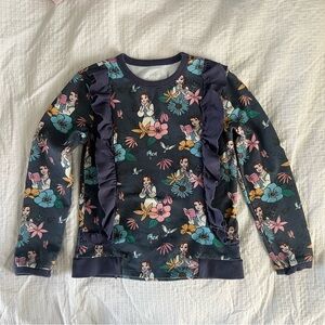 Disney Belle and Floral Sweatshirt with Ruffles